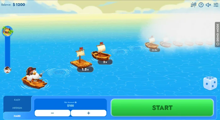 Chicken Pirate Route სათამაშო ეკრანი